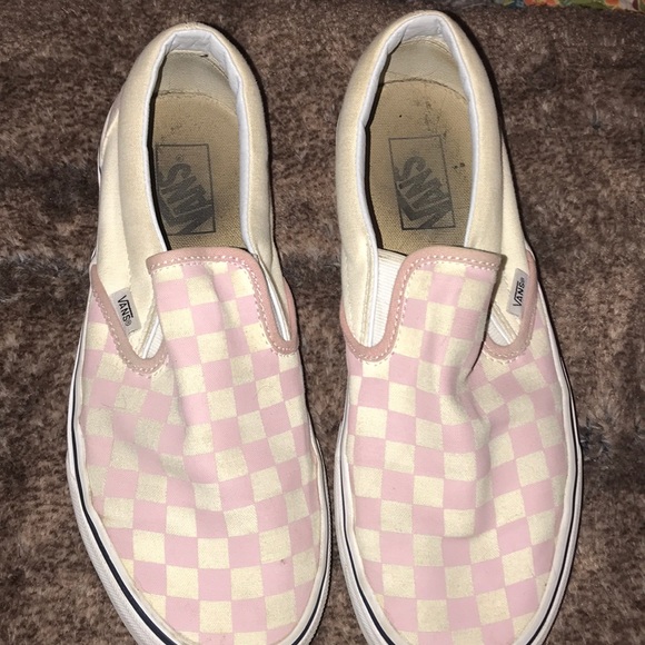 blush checkered vans